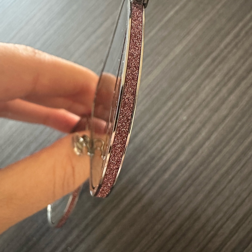 Jimmy Choo Triny /S Aviator with a silver frame and pink glitter details. - Picture 5 of 11